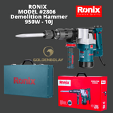 RONIX MODEL #2806 Demolition Hammer, 950W - 10J
