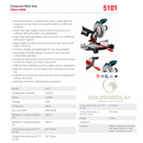 Ronix Compound Miter Saw 225mm, 1650W Model #5101