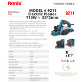 Ronix Electric Planer, 710W, 82*2mm  Model #9211