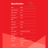 Ronix Cordless Impact Drill Kit, 20V, 45N.M-Brushless Series Model #8900k