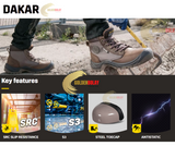 Dakar Safety Jogger Safety Shoes Original - DAKAR S3 Brown - Antistatic shoe - Safety toecap