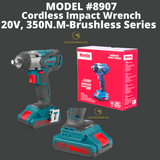 Ronix Cordless Impact Wrench, FREE BATTERY 20V, 350N.M-Brushless Series Model #8907