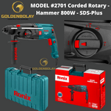 RONIX Corded Rotary Hammer, 800W, SDS-Plus, 220V  MODEL #2701